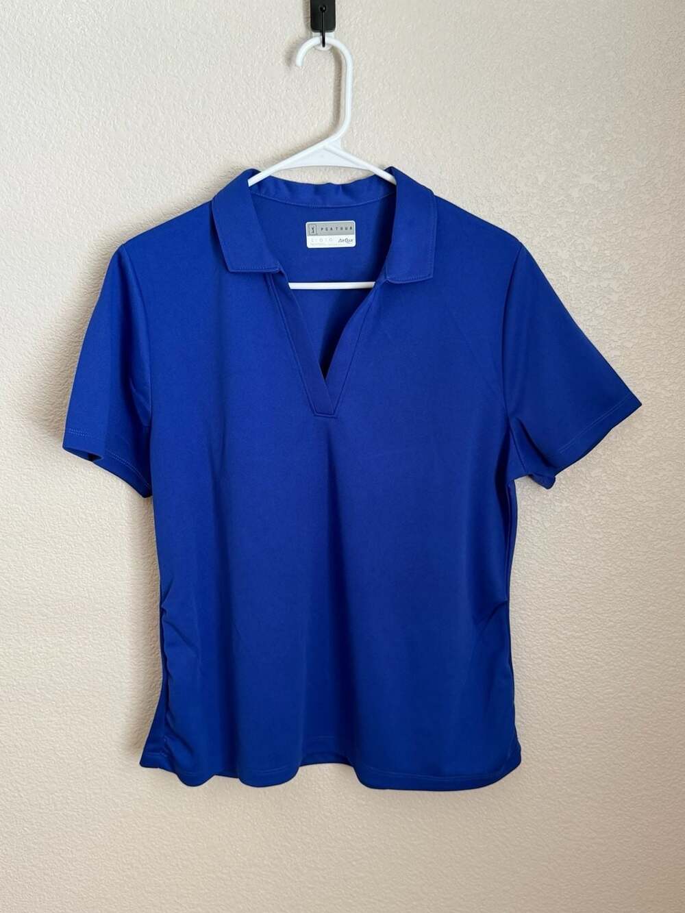 PGA Tour Airflux Women's Performance V-Neck Golf Polo Shirt Blue